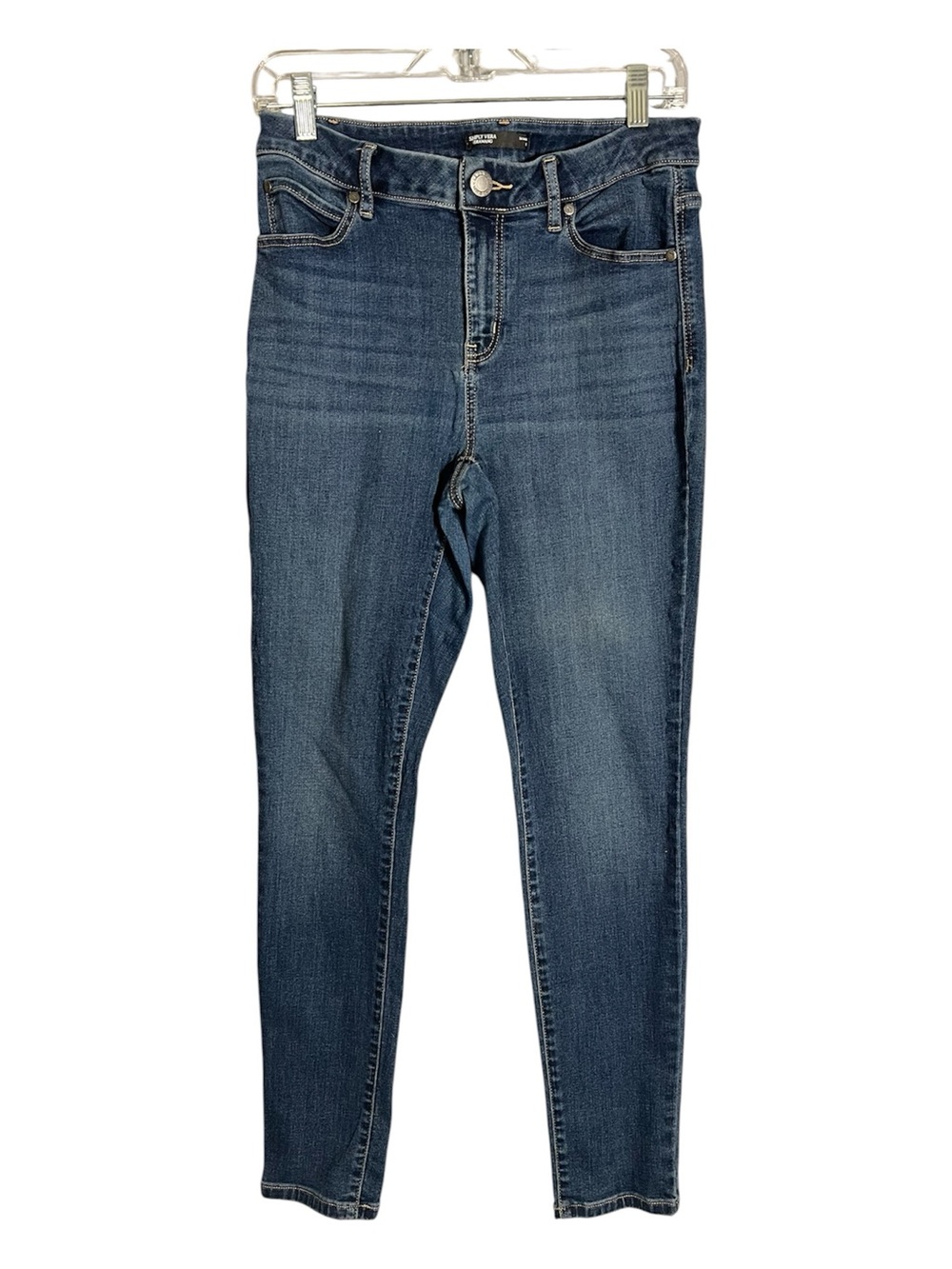 Simply Vera Vera Wang Skinny Jeans Womens 8 Blue Mid Rise Stretch Denim Pant